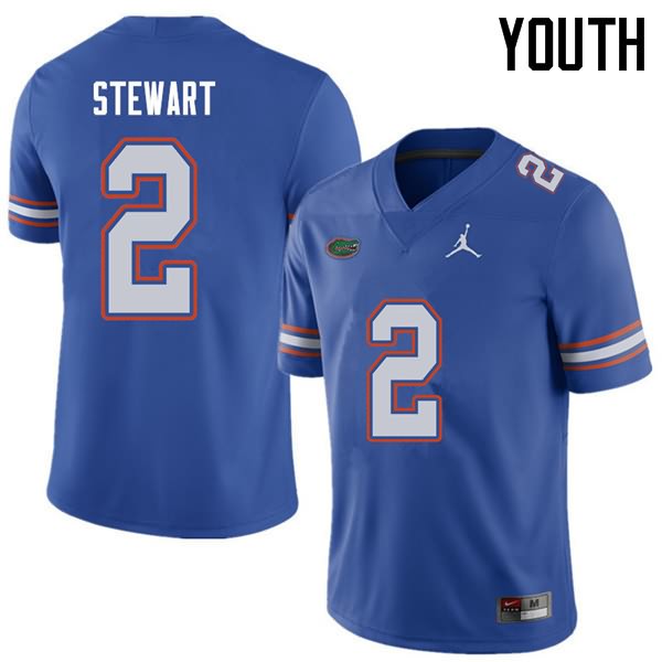 Youth NCAA Florida Gators Brad Stewart #2 Stitched Authentic Jordan Brand Royal College Football Jersey JLI3765BG